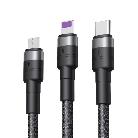 XO kabel NB-Q191 3w1 USB - Lightning + USB-C + microUSB 1,2 m 40W czarny XO kabel NB-Q191 3w1 USB - Lightning + USB-C + microUSB 1,2 m 40W czarny