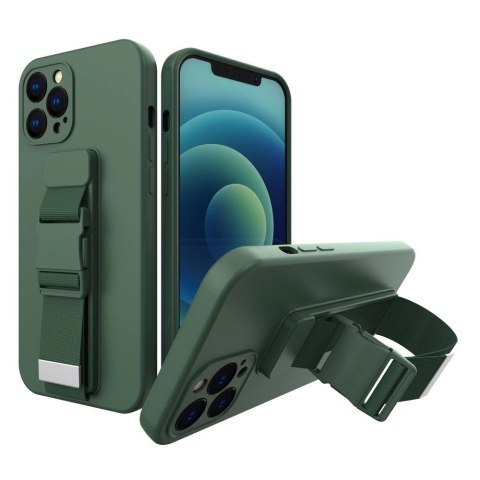 Rope case żelowe etui ze smyczą łańcuszkiem torebka smycz iPhone 13 Pro Max ciemnozielony Rope case żelowe etui ze smyczą łańcuszkiem torebka smycz iPhone 13 Pro Max ciemnozielony