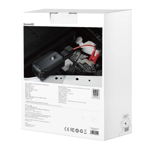 Baseus powerbank Power Starter Jump Starter urządzenie rozruchowe booster 20000mAh 12V (2000A / 1000A) + kable krokodylki czarny Baseus powerbank Power Starter Jump Starter urządzenie rozruchowe booster 20000mAh 12V (2000A / 1000A) + kable krokodylki czarny