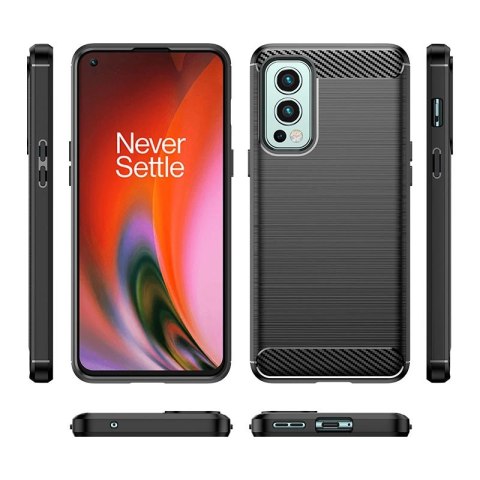 Carbon Case elastyczne etui pokrowiec OnePlus Nord 2 5G czarny