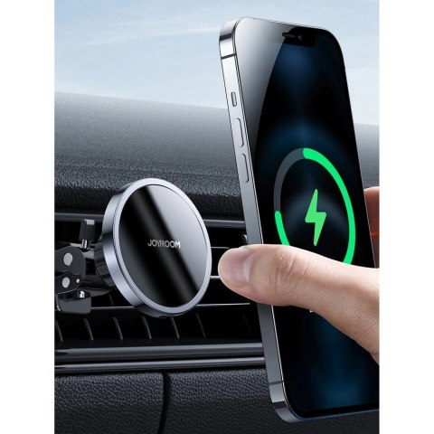 Joyroom samochodowy uchwyt magnetyczny bezprzewodowa indukcyjna ładowarka Qi 15 W (kompatybilna z MagSafe do iPhone) czarny (JR- Joyroom samochodowy uchwyt magnetyczny bezprzewodowa indukcyjna ładowarka Qi 15 W (kompatybilna z MagSafe do iPhone) czarny (JR-