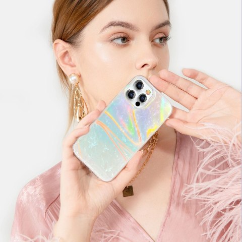 Kingxbar Shell Series luksusowe eleganckie etui na iPhone 13 Pro perłowy-niebieski Kingxbar Shell Series luksusowe eleganckie etui na iPhone 13 Pro perłowy-niebieski