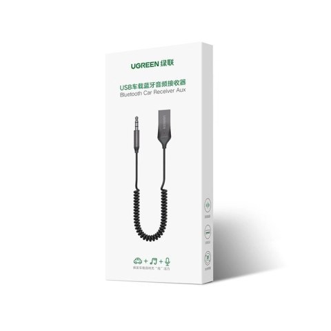 Ugreen odbiornik dźwięku Bluetooth 5.0 kabel USB adapter audio AUX jack czarny (70601 CM309) Ugreen odbiornik dźwięku Bluetooth 5.0 kabel USB adapter audio AUX jack czarny (70601 CM309)