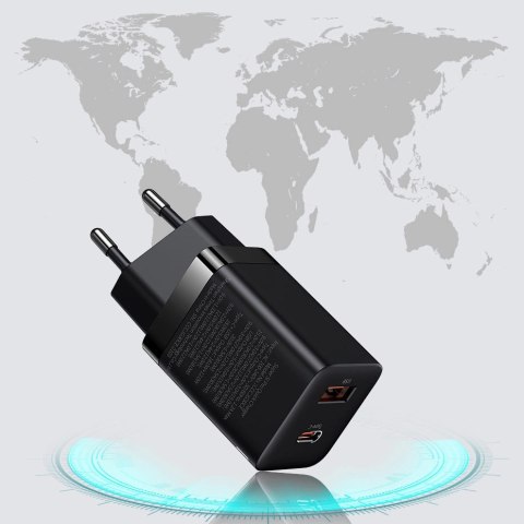 Baseus Super Si Pro szybka ładowarka USB / USB Typ C 30W Power Delivery Quick Charge czarny (CCSUPP-E01) Baseus Super Si Pro szybka ładowarka USB / USB Typ C 30W Power Delivery Quick Charge czarny (CCSUPP-E01)