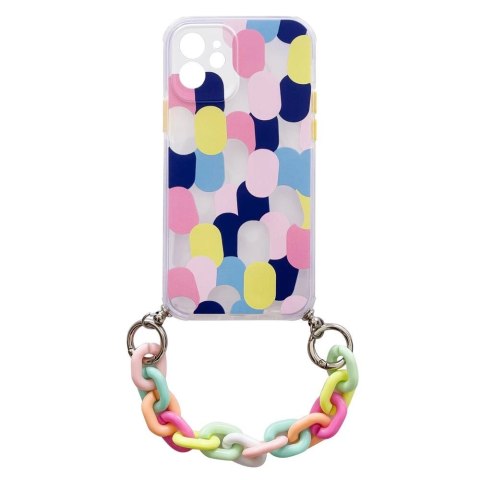 Color Chain Case żelowe elastyczne etui z łańcuchem łańcuszkiem zawieszką do iPhone SE 2022 / SE 2020 / iPhone 8 / iPhone 7 wiel