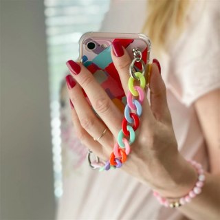 Color Chain Case żelowe elastyczne etui z łańcuchem łańcuszkiem zawieszką do iPhone SE 2022 / SE 2020 / iPhone 8 / iPhone 7 wiel