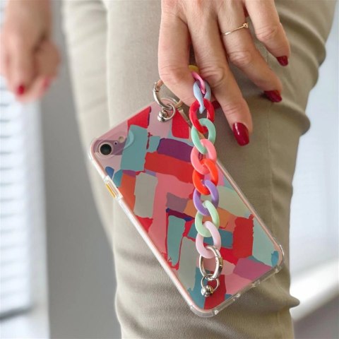 Color Chain Case żelowe elastyczne etui z łańcuchem łańcuszkiem zawieszką do iPhone SE 2022 / SE 2020 / iPhone 8 / iPhone 7 wiel