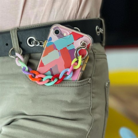 Color Chain Case żelowe elastyczne etui z łańcuchem łańcuszkiem zawieszką do iPhone SE 2022 / SE 2020 / iPhone 8 / iPhone 7 wiel