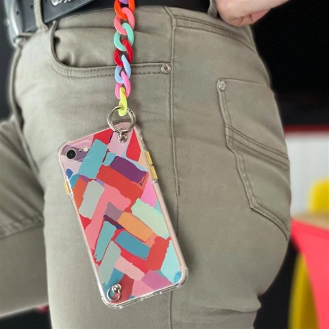 Color Chain Case żelowe elastyczne etui z łańcuchem łańcuszkiem zawieszką do iPhone SE 2022 / SE 2020 / iPhone 8 / iPhone 7 wiel