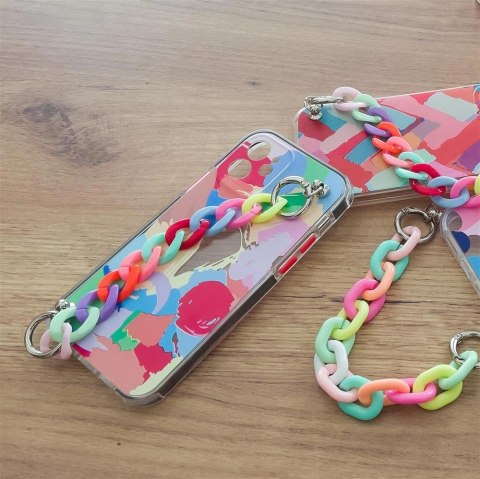 Color Chain Case żelowe elastyczne etui z łańcuchem łańcuszkiem zawieszką do iPhone SE 2022 / SE 2020 / iPhone 8 / iPhone 7 wiel