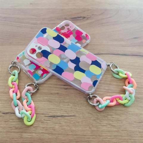 Color Chain Case żelowe elastyczne etui z łańcuchem łańcuszkiem zawieszką do iPhone SE 2022 / SE 2020 / iPhone 8 / iPhone 7 wiel