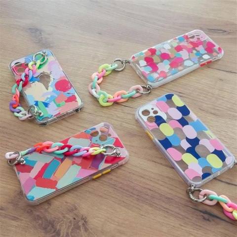 Color Chain Case żelowe elastyczne etui z łańcuchem łańcuszkiem zawieszką do iPhone SE 2022 / SE 2020 / iPhone 8 / iPhone 7 wiel