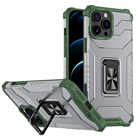 Crystal Ring Case pancerne hybrydowe etui pokrowiec + magnetyczny uchwyt iPhone 11 Pro zielony Crystal Ring Case pancerne hybrydowe etui pokrowiec + magnetyczny uchwyt iPhone 11 Pro zielony