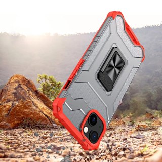 Crystal Ring Case pancerne hybrydowe etui pokrowiec + magnetyczny uchwyt iPhone 12 czerwony