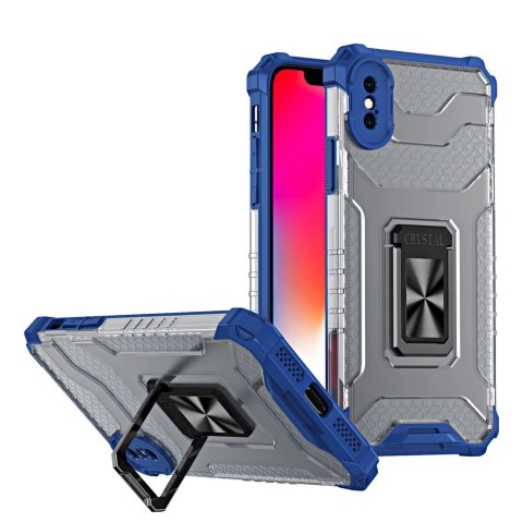 Crystal Ring Case pancerne hybrydowe etui pokrowiec + magnetyczny uchwyt iPhone XS Max niebieski Crystal Ring Case pancerne hybrydowe etui pokrowiec + magnetyczny uchwyt iPhone XS Max niebieski