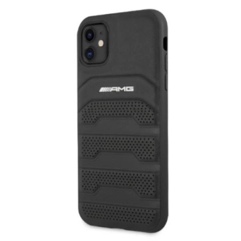 Etui AMG Leather Debossed Lines na iPhone 11 / Xr - czarne