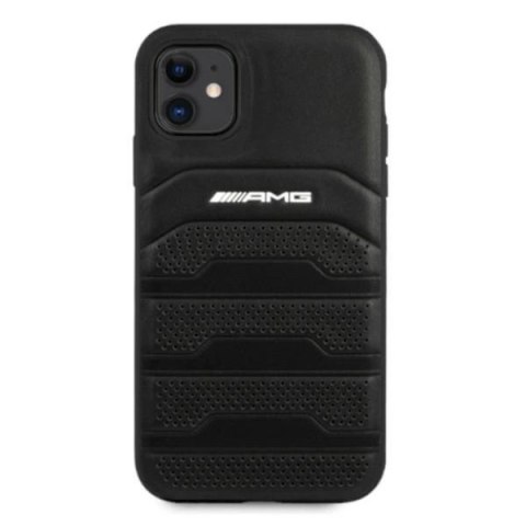 Etui AMG Leather Debossed Lines na iPhone 11 / Xr - czarne