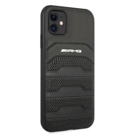 Etui AMG Leather Debossed Lines na iPhone 11 / Xr - czarne