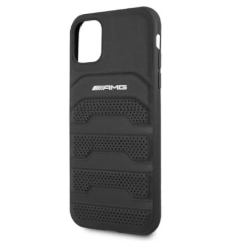 Etui AMG Leather Debossed Lines na iPhone 11 / Xr - czarne