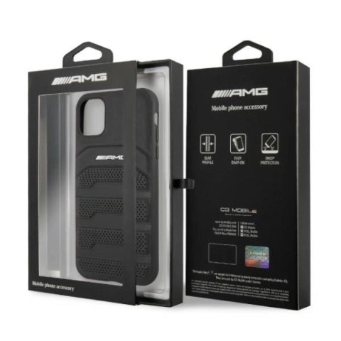 Etui AMG Leather Debossed Lines na iPhone 11 / Xr - czarne