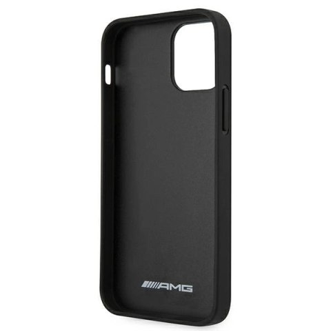 Etui AMG Leather Debossed Lines na iPhone 12 mini - czarne