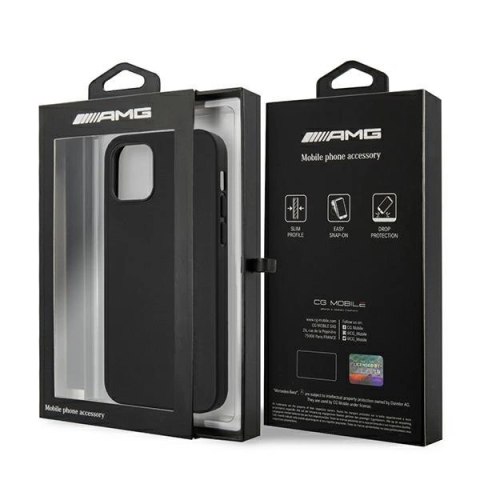 Etui AMG Leather Hot Stamped na iPhone 12 Pro Max - czarne