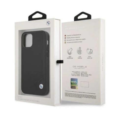 Etui BMW Leather Deboss na iPhone 12 Pro Max - czarne