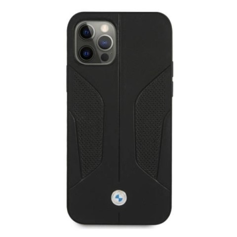 Etui BMW Leather Perforate Sides na iPhone 12 Pro Max - czarne Etui BMW Leather Perforate Sides na iPhone 12 Pro Max - czarne