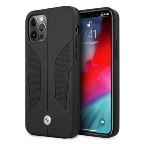 Etui BMW Leather Perforate Sides na iPhone 12 / iPhone 12 Pro - czarne Etui BMW Leather Perforate Sides na iPhone 12 / iPhone 12 Pro - czarne