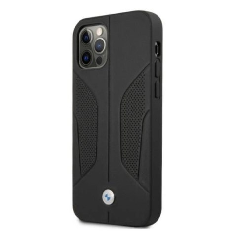 Etui BMW Leather Perforate Sides na iPhone 12 / iPhone 12 Pro - czarne Etui BMW Leather Perforate Sides na iPhone 12 / iPhone 12 Pro - czarne