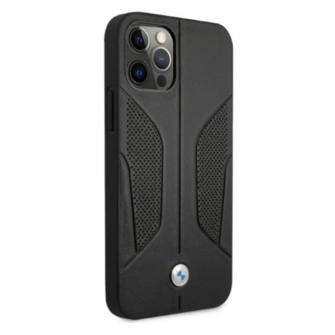 Etui BMW Leather Perforate Sides na iPhone 12 / iPhone 12 Pro - czarne Etui BMW Leather Perforate Sides na iPhone 12 / iPhone 12 Pro - czarne