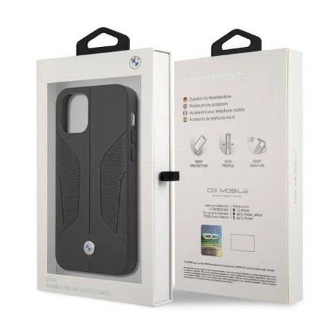 Etui BMW Leather Perforate Sides na iPhone 12 / iPhone 12 Pro - czarne Etui BMW Leather Perforate Sides na iPhone 12 / iPhone 12 Pro - czarne