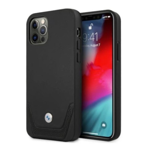 Etui BMW Leather Perforate na iPhone 12 Pro Max - czarne Etui BMW Leather Perforate na iPhone 12 Pro Max - czarne