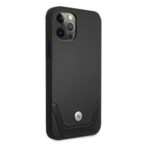 Etui BMW Leather Perforate na iPhone 12 Pro Max - czarne Etui BMW Leather Perforate na iPhone 12 Pro Max - czarne