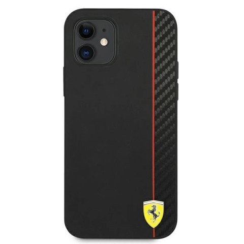 Etui Ferrari On Track Carbon Stripe na iPhone 12 mini - czarne Etui Ferrari On Track Carbon Stripe na iPhone 12 mini - czarne
