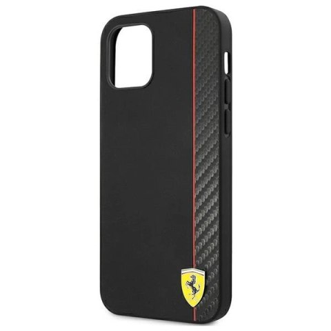 Etui Ferrari On Track Carbon Stripe na iPhone 12 mini - czarne Etui Ferrari On Track Carbon Stripe na iPhone 12 mini - czarne