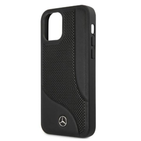 Etui Mercedes Leather Perforated Area na iPhone 12 Pro Max - czarne Etui Mercedes Leather Perforated Area na iPhone 12 Pro Max - czarne