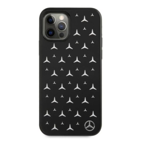 Etui Mercedes Silver Stars Pattern na iPhone 12 / iPhone 12 Pro - czarne Etui Mercedes Silver Stars Pattern na iPhone 12 / iPhone 12 Pro - czarne