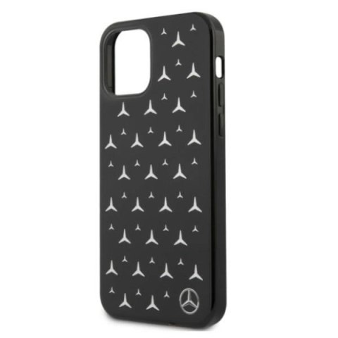 Etui Mercedes Silver Stars Pattern na iPhone 12 / iPhone 12 Pro - czarne Etui Mercedes Silver Stars Pattern na iPhone 12 / iPhone 12 Pro - czarne