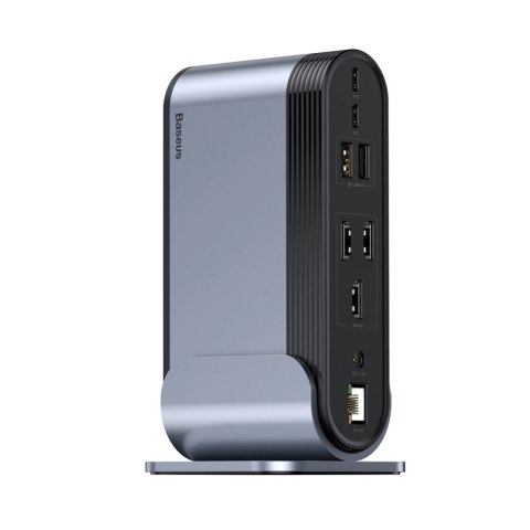 HUB Baseus CAHUB-DG0G 3x USB 3.2 Gen 1 / 2x USB-A / 2x USB-C / czytnik kart SD, micro SD / AUX / 3x HDMI / RJ45 PD 100W (wtyczki HUB Baseus CAHUB-DG0G 3x USB 3.2 Gen 1 / 2x USB-A / 2x USB-C / czytnik kart SD, micro SD / AUX / 3x HDMI / RJ45 PD 100W (wtyczki