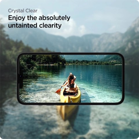 Szkło hartowane Spigen ALM Glass FC na iPhone 13 / 13 Pro / 14 / 16e - czarne 2 szt.