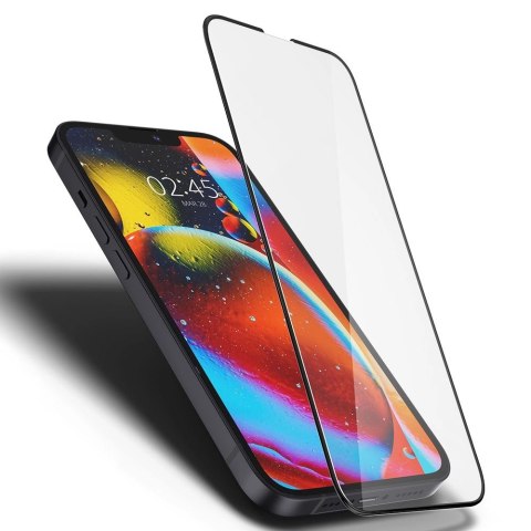 Szkło hartowane Spigen Glass FC na iPhone 13 / 13 Pro / 14 / 16e - czarne