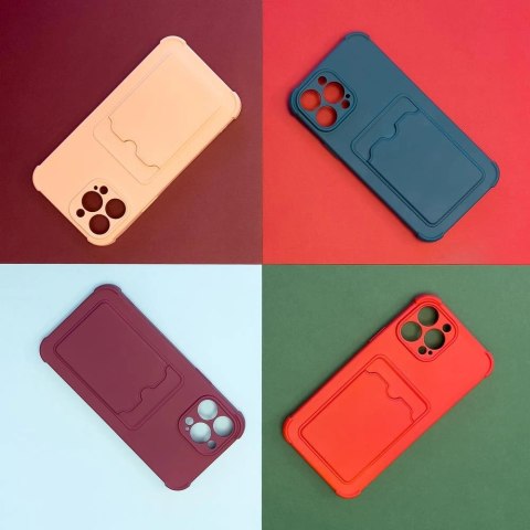 Card Armor Case etui pokrowiec do iPhone 11 Pro Max portfel na kartę silikonowe pancerne etui Air Bag czerwony Card Armor Case etui pokrowiec do iPhone 11 Pro Max portfel na kartę silikonowe pancerne etui Air Bag czerwony