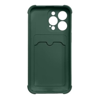 Card Armor Case etui pokrowiec do iPhone 12 Pro Max portfel na kartę silikonowe pancerne etui Air Bag zielony