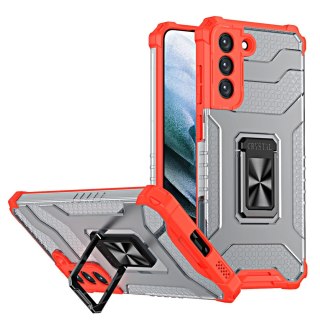 Crystal Ring Case pancerne hybrydowe etui pokrowiec + magnetyczny uchwyt Samsung Galaxy S21+ 5G (S21 Plus 5G) czerwony