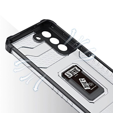 Crystal Ring Case pancerne hybrydowe etui pokrowiec + magnetyczny uchwyt Samsung Galaxy S21+ 5G (S21 Plus 5G) czerwony