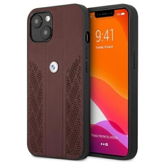 Etui BMW Leather Curve Perforate na iPhone 13 - czerwone