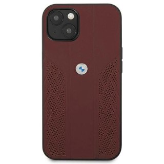 Etui BMW Leather Curve Perforate na iPhone 13 - czerwone