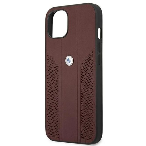 Etui BMW Leather Curve Perforate na iPhone 13 - czerwone