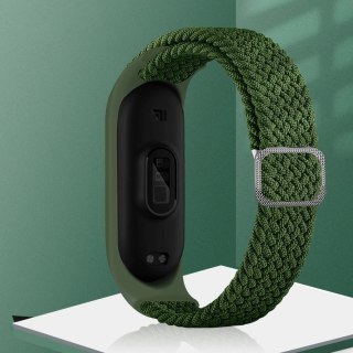 Strap Fabric opaska do Xiaomi Mi Band 6 / 5 / 4 / 3 pleciony materiałowy pasek bransoletka szary